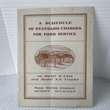 Original 1937 Ford Schedule of Serice/Repair Charges Model A Cars and Trucks picture