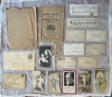 Vtg NYC Ephemera Lot Devine Family 1910s-1930s Photo Letter Bank Book Holy Cards picture