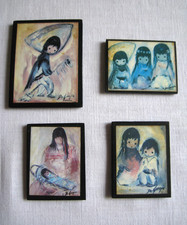 Lot of 4 Vintage Ted DeGrazia Refrigerator Magnets Southwest Folk Art picture