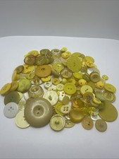 Vintage Yellow Buttons Mixed Button Lot Craft Sewing picture