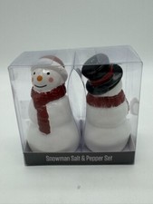 Thirstystone Ceramic Figural Snowmen Salt & Pepper Shakers Set New In Package picture