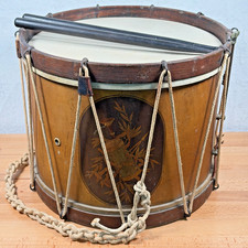 Antique 19th Century Rope Tension Deisigned Military Field Drum Civil War Era picture