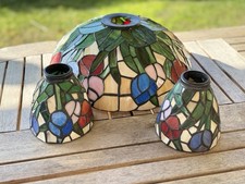 Tiffany Style Stained Glass Lamp Shade With 2 Matching Smaller Shades Roses picture