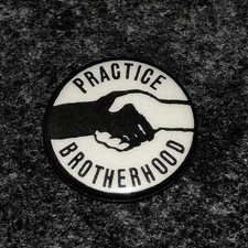 Practice Brotherhood SNCC Civil Rights Handshake Black Power Cause Pinbck Button picture