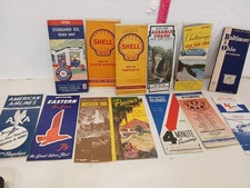 1940s Travel Ephemera Lot Maps Timetables Shell AAA Railroad Airlines Brochures picture