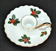 Vintage 1950-55 Lefton Porcelain Christmas Candlestick, 