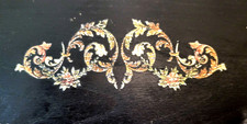 Black with floral design and lined antique Austrian Court Box. picture