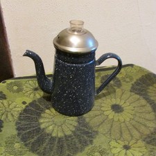 Nice, Vintage Enamel Ware Blue Speckled Percolator, Coffee Maker 4 Camping, Stov picture