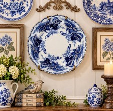 Antique Fulton Johnson Bros Flow Blue Plate 8