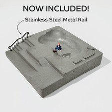 Mini Concrete Skatepark Dish Ashtray Incense Bowl 1:64 Scale Handmade 420  picture