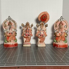 Vintage South Indian Clay Terracotta Golu Bommai Lakshmi Ganesha Navratri Idols  picture