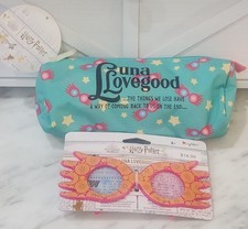 NEW Harry Potter's Luna Lovegood's Pencil Pouch & Pink Spectrespecs 2 Piece Set picture