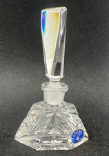 Vintage Bohemia Czech Hand Cut Lead Crystal Perfume Bottle Glass Dauber 5