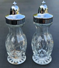Vintage ANCHOR HOCKING Crown Point Salt & Pepper Shakers Clear Cut Glass NICE picture