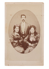 Victorian Era Carte de Visite of a Man and Two Women Amusing Expressions #273 picture