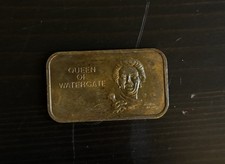 1973 Martha Mitchell Queen of Watergate Colonial Mint Bronze Art Bar Vintage picture