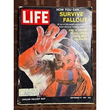 Vintage LIFE Magazine Sept 15 1961 JFK Fallout Shelter Survival Lucky Strike picture