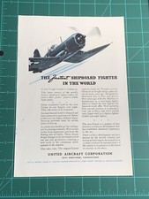 1945 PRINT AD VOUGHT CORSAIR FASTEST SHIPBOARD FIGHTER PLANE UNITED AIRCRAFT picture