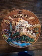YOSEMITE, Ceramic SOUVENIR WALL PLAQUE / DISH [HAND PAINTED] JAPAN, #1960's yr.  picture