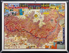 1931 Grand Canyon National Park Pictorial Map Jo Mora 1950s Color Edition picture