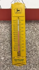 Vintage 1956 John Deere Advertising Metal Thermometer Sign Nothing Runs Like A picture