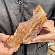 170g Natural Rare Amethyst Lace Agate Slab Quartz Crystal Reiki Healing picture