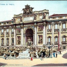 c1900s Rome Italy Fontana di Trevi Postcard Furnari Litho Fountain Architecture picture