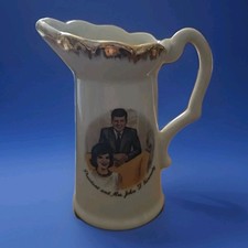 Vintage JFK President And Mrs. John F. Kennedy Creamer Pitcher w/ Gold Trim 4