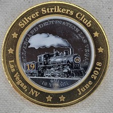 2018 Silver Strikers Club $10 Train All Aboard Destination Las Vegas .999 Ltd picture