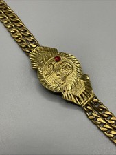 Vintage Catholic Religious Gold Tone Chain 8.5” Bracelet picture