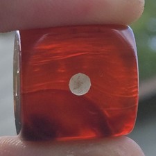 Vintage Fire Amber Orange Red Crisloid Bakelite Dice ONE (1) Transparent 13/16