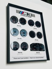 BMW M3 Evolution Gauge Display Frame Wall Art E30 E36 E46 E92 F80 G80 Decor Gift picture