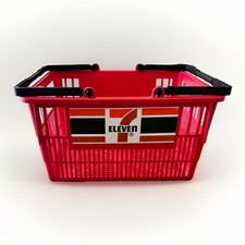 Vintage 7-11 Red Plastic Shopping Basket Rare Convenience Store Advertising picture