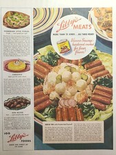 Vintage Print Ad 1937 Libby's Meats Party Platter Vienna Sausage Salad Recipe picture