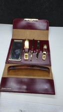 W.E. Bassett USA Trim Nail Kit Heirloom Gold  Clippers Tweezer Blade Comb Mirror picture