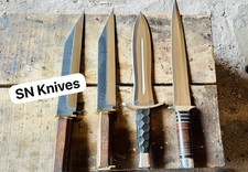 Lot of 4pcs-Custom Handmade Hunting Seax&Dagger Bowie Knives With Sheath picture