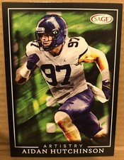 AIDAN HUTCHINSON(UNIVERSITY OF MICHIGAN)2022 SAGE BLACK ARTISTRY ROOKIE CARD picture