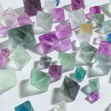 100g/lot Natural Colorful Fluorite Octahedron Crystal Mineral Crystal Healing picture