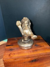Vtg Franklin Aura Vincit Roaring Lion Original Mascot Radiator Ornament On Wood picture