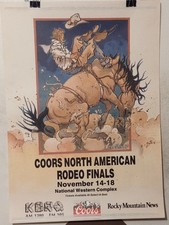 1984 Coors Rodeo Poster NOS Original North American Finals Denver Colorado picture