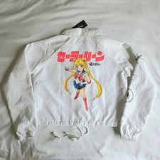 Primitive x Sailor Moon Pretty Guardian Anime XS White Windbreaker Coach Jacket picture