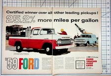 1959 Ford F-100 Pickup Truck Van Vintage Original Magazine Ad Ephemera picture