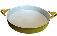 Dansk France Kobenstyle Yellow Enamel 10” Paella Pan Vintage France picture