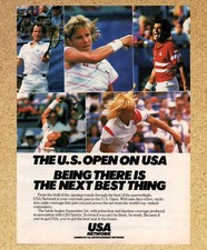 US Open on USA Network John McEnroe Martina Navratilova- Magazine Print Ads 1987 picture