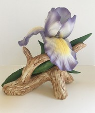 VTG 1980S ANDREA BY SADEK PURPLE MERE, HAND-PAINTED, PORCELAIN IRIS picture