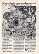 1972 Metropolitan Life Vintage Print Ad Happy Clown Day Care Center picture