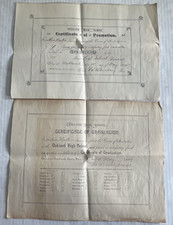 Lot 2 Oakland High School Certificate of Promotion 1895 & 1894 picture