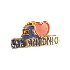 Vintage I Love / I Heart San Antonio New Souvenir Lapel Hat Pin -  picture