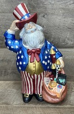 Hand Painted Uncle Sam Santa Yankee Doodle Dandy Figure Ceramic Americana Decor picture