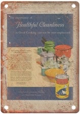 Vintage 1929 OLD DUTCH Cleanser Soap Ad Reproduction Metal Sign ZF400 picture